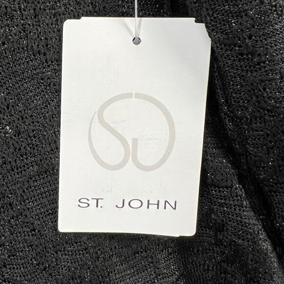 St John Evening Cardigan 2 Black Sparkly Metallic Sweater Quiet Luxury Vintage - Picture 15 of 16